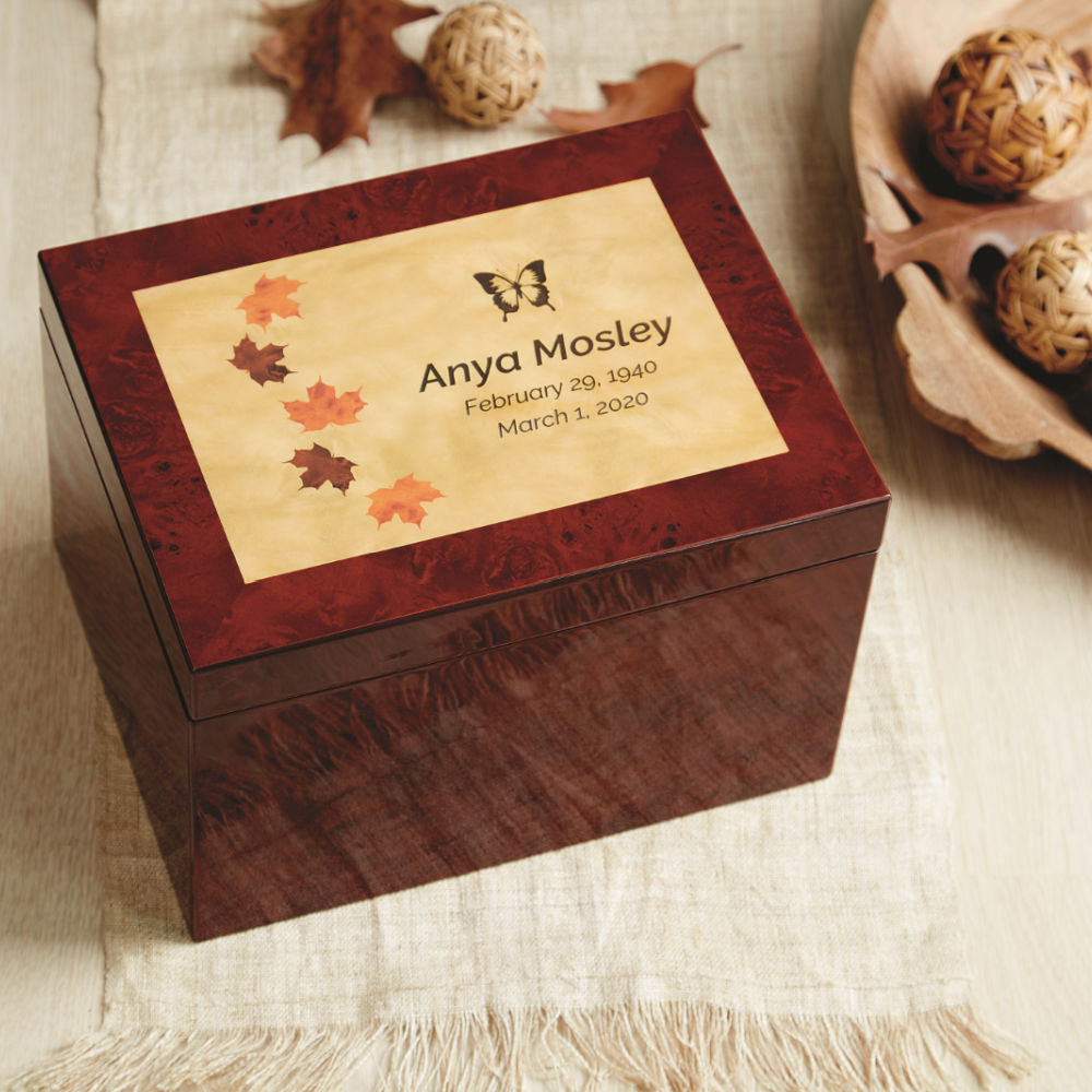 Autumn Leaves Memory Chest - Natural Grace